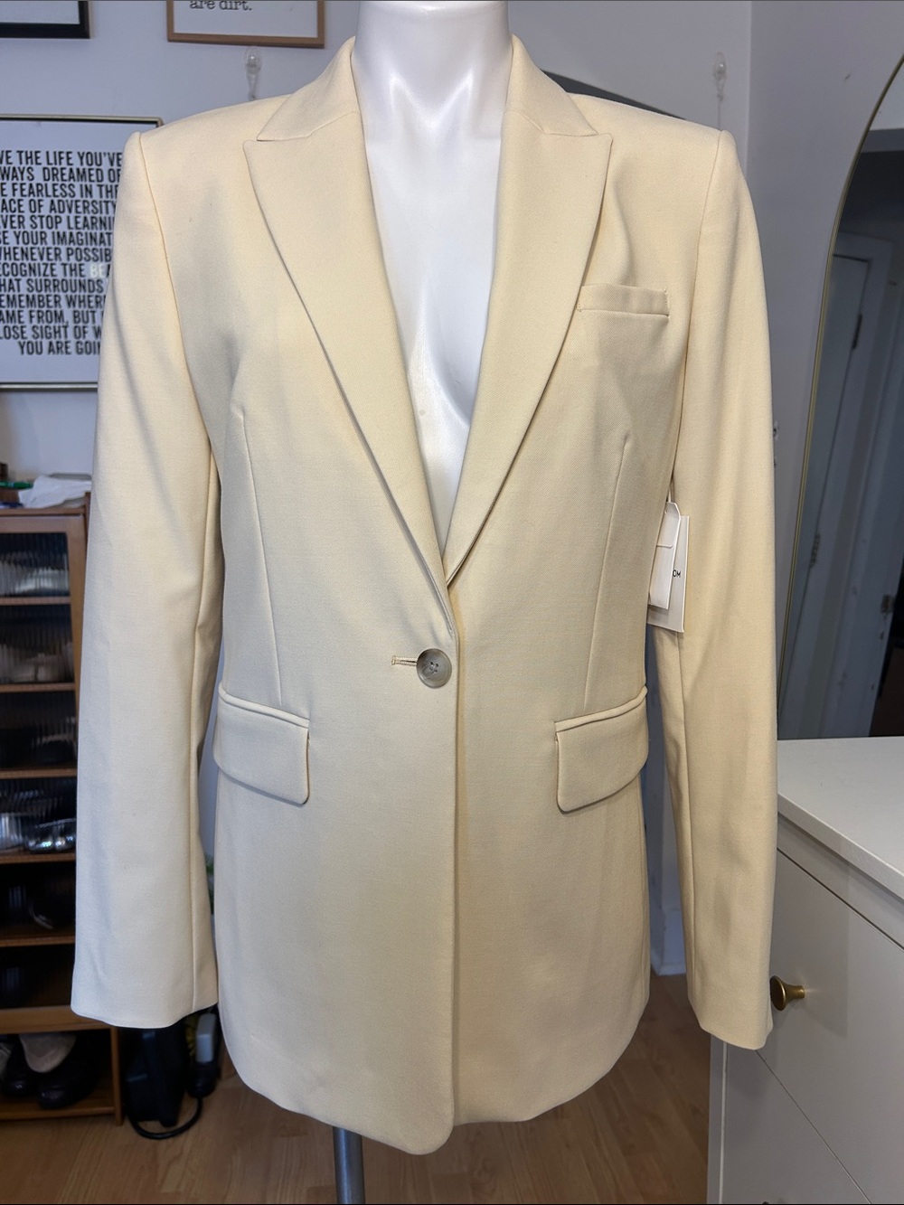 Nordstrom Single-Button Notch-Lapel Blazer - Butter Yellow